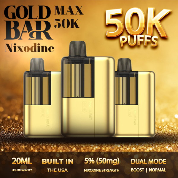 Gold Bar Max Nixodine 50K Puff Disposable Kit