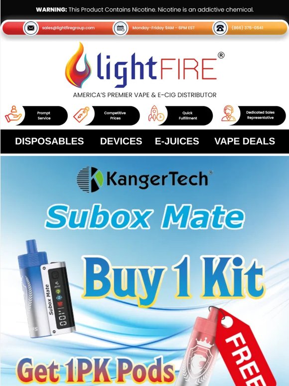 🔥 Deal Ending Soon: Kanger SUBOX Mate 50K — Buy 1 Kit, Get 1PK Pods FREE