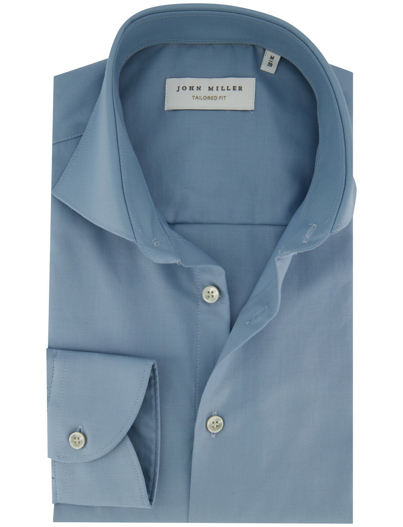 Overhemd tailored fit John Miller blauw