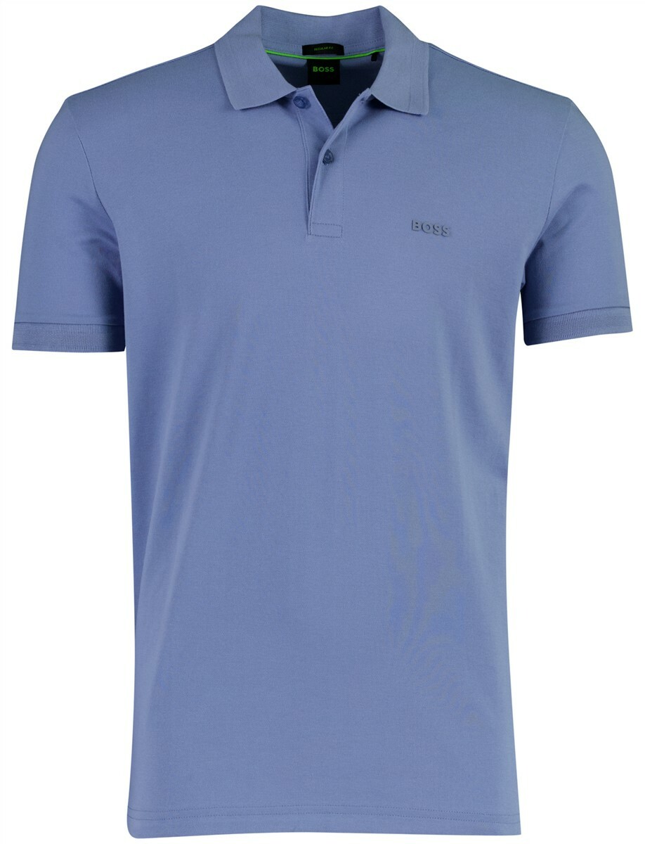 Poloshirt BOSS Green Regular Fit Pio blauw 2 knoops