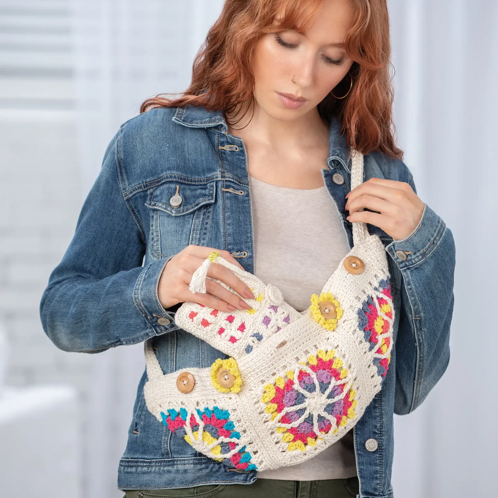 Retro Crossbody Bag Crochet Pattern - Digital Download