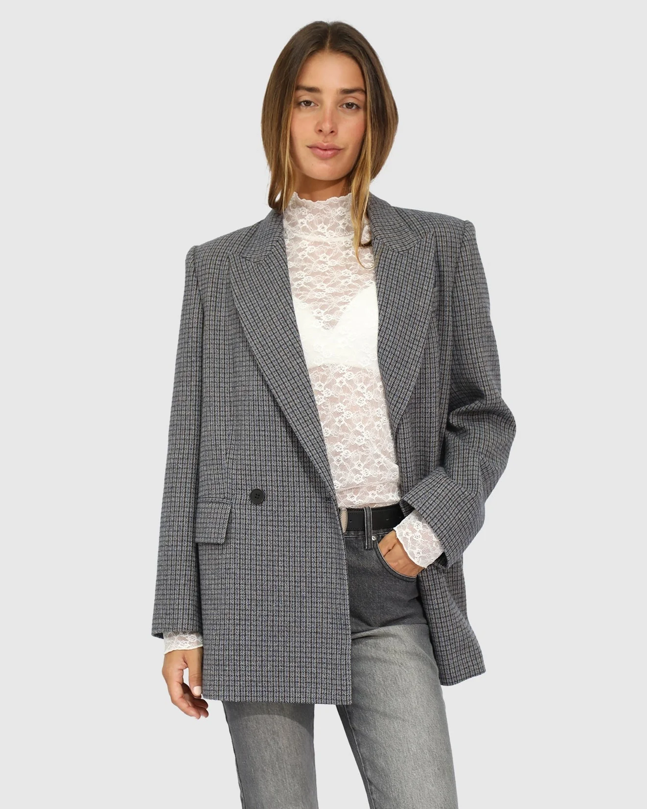 Image of Big Brother Talk Wool Blend Blazer - Blue
