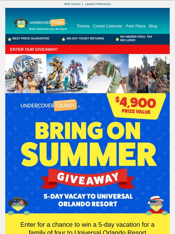 🎢 Enter for a Chance to Win a $4,900 Universal Orlando Family Vacation