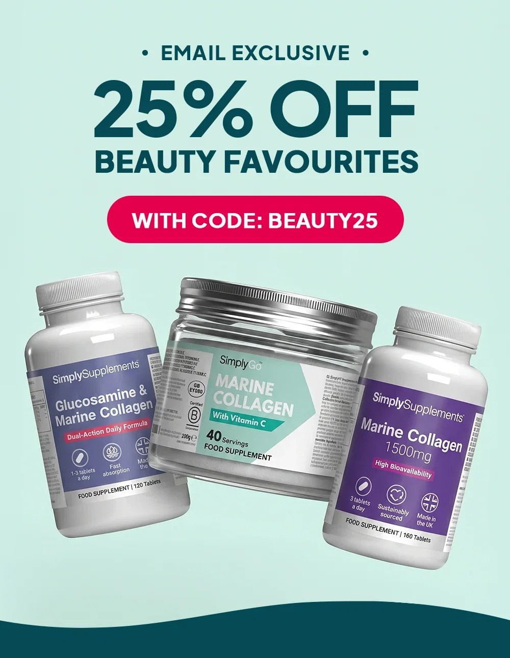 Email 25% off beauty favourites with code BEAUTY25