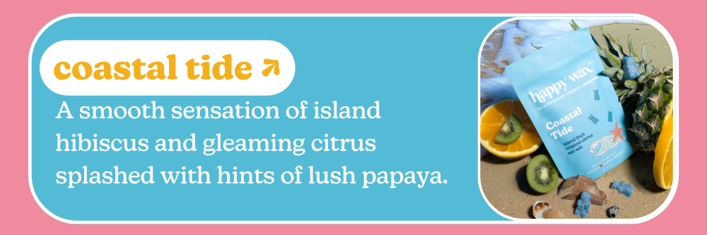 coastal tide: A smooth sensation of island hibiscus and gleaming citrus splashed with hints of lush papaya.
