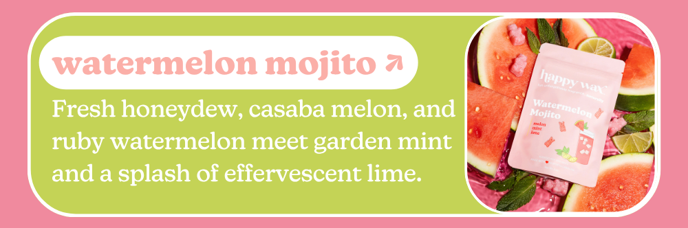 watermelon mojito: Fresh honeydew, casaba melon, and ruby watermelon meet garden mint and a splash of effervescent lime.