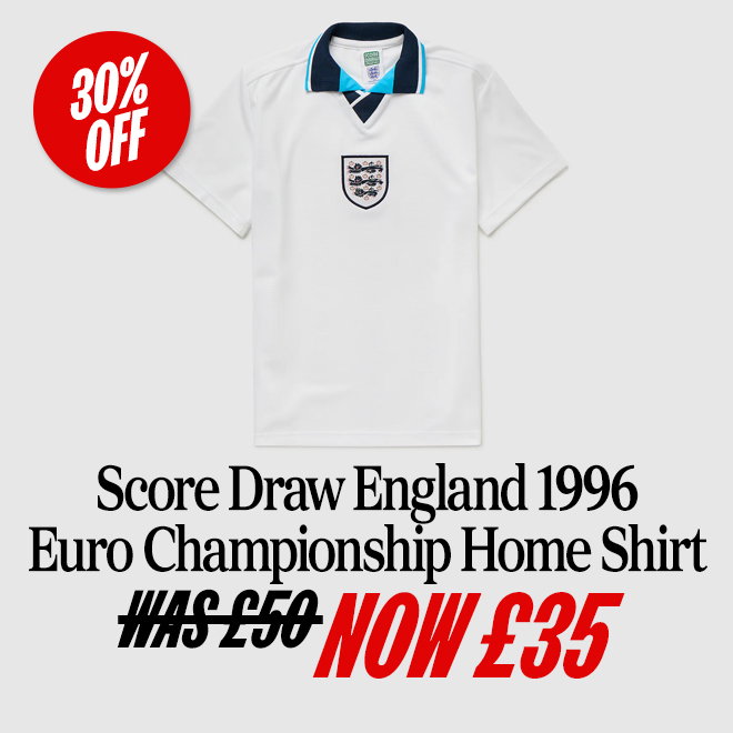 Score Draw England 1996 European Championship Home Shirt
