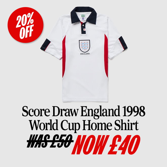 Score Draw England 1998 World Cup Home Shirt