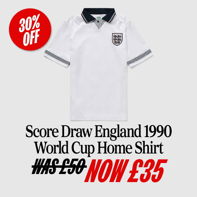 Score Draw England 1990 World Cup Home Shirt