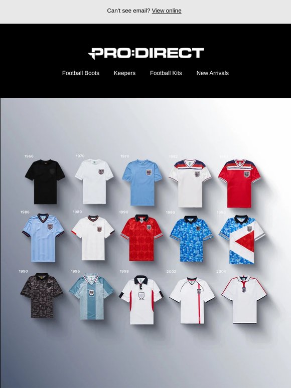 Retro England Kits From Only £30!