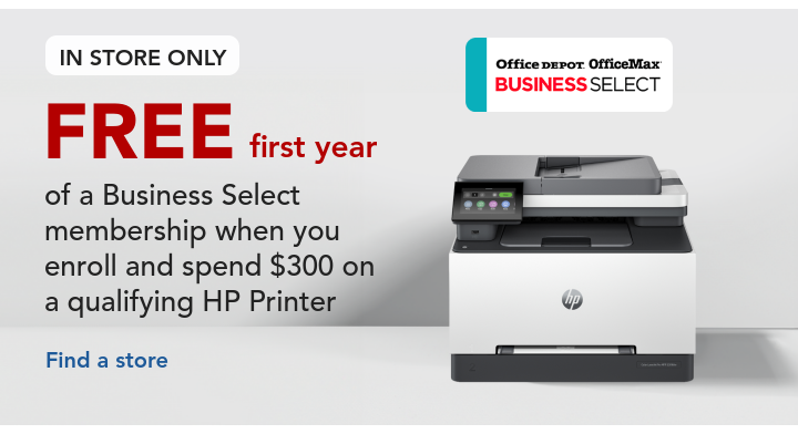 one year FREE Business Select membership when you spend $300 worth of select HP printer. In store only