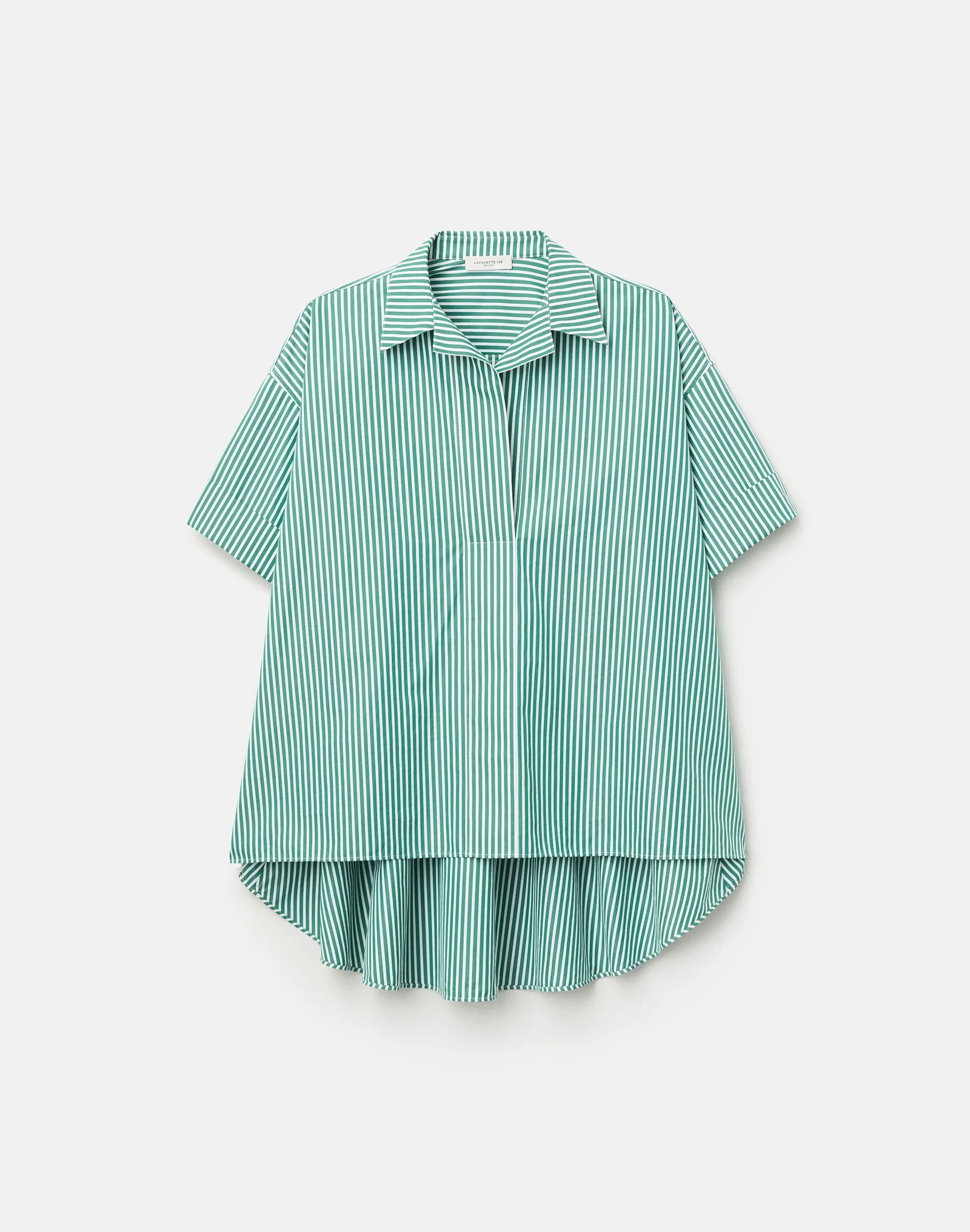 Image of Striped Cotton Swing Shirt