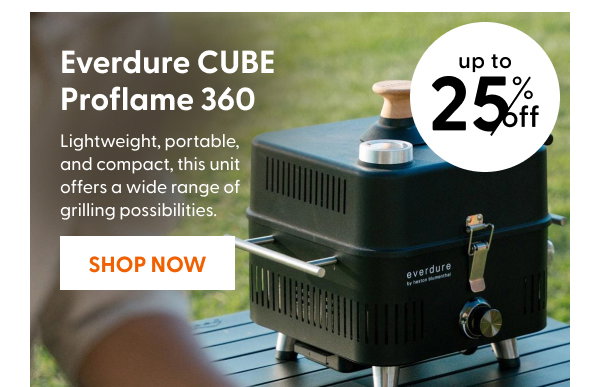Save 25% on the Everdure CUBE Proflame 360 Portable Grill