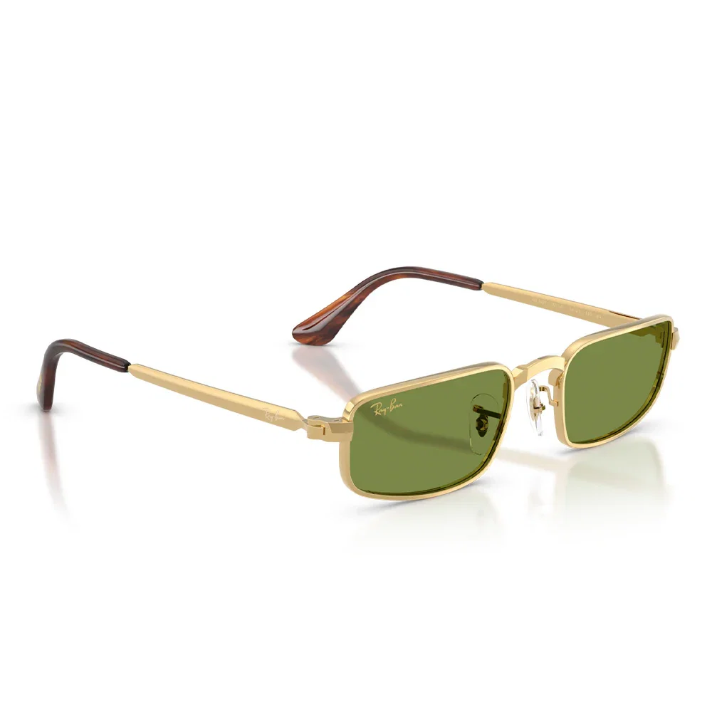 Image of A$AP Rocky X Ray-Ban "Bold Metals" Polished Arista Gold with Green Lens