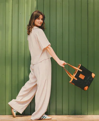 Small Tote in Black Snake Print