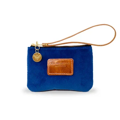 Coin Purse in Blue Velvet