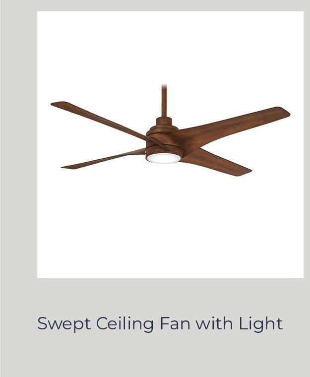 Swept Ceiling Fan with Light