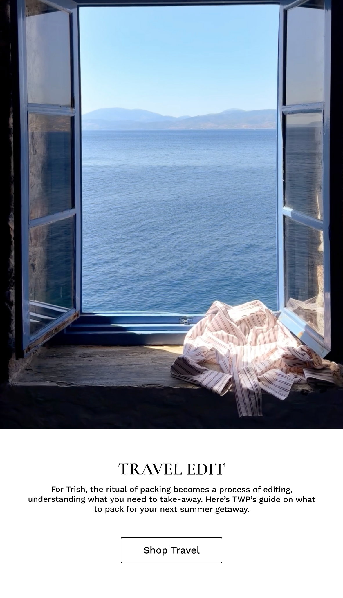 Image of water through a window with black text beneath.