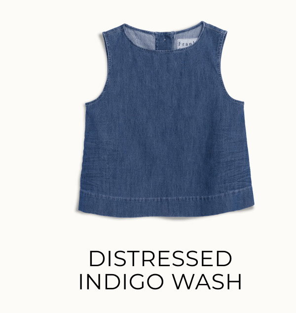 Distressed indigo washed