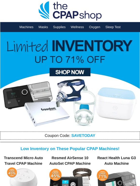 Low Inventory Alert! 🚨CPAPs, Masks + Accessories You Should Add to Cart!