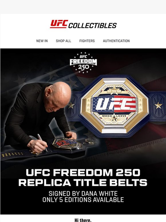 Dana White Signed UFC Freedom 250 Belt