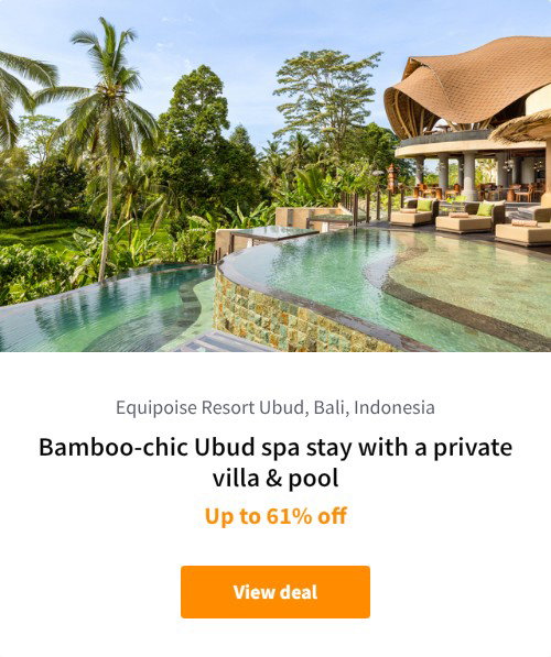 Bamboo-chic Ubud spa stay with a private villa &amp; pool