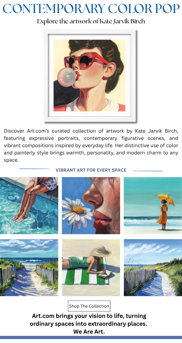 Contemorary Color Pop - Explore the artwork of Kate Jarvik Birch. Discover Art.com's curated collection of artwork by Kate Jarvik Birch, featuring expressive portraits, contemporary figurative scenes, and vibrant compositions inspired by everyday life. Her distinctive use of color and painterly style brings warmth, personality, and modern charm to any space.