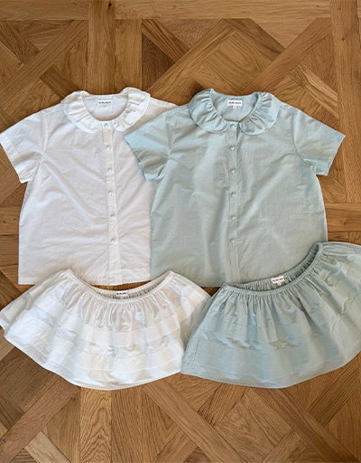 Tiered Pleat Mini Skirt - Mint