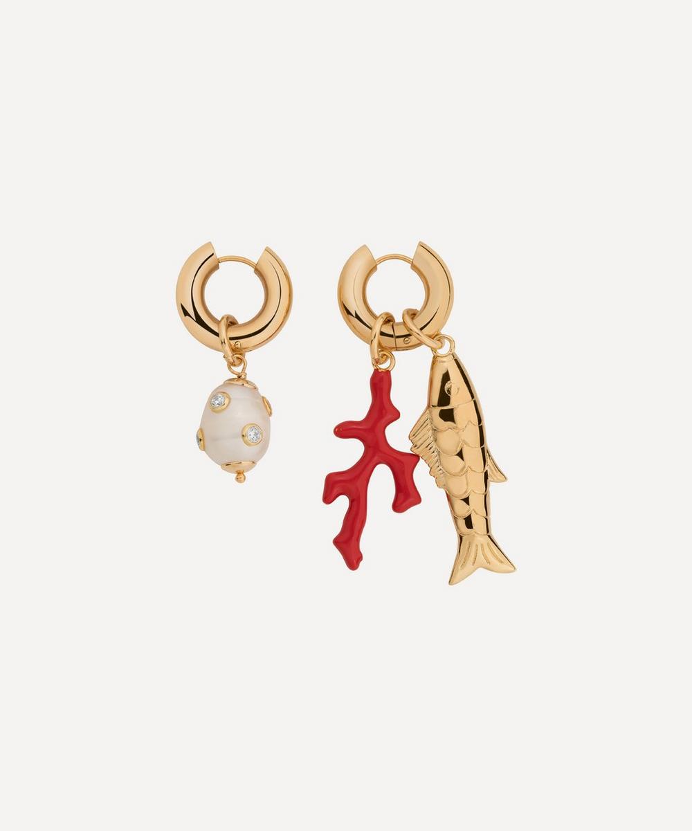 Martha Calvo 14ct Gold-Plated Reef Hoop Earrings