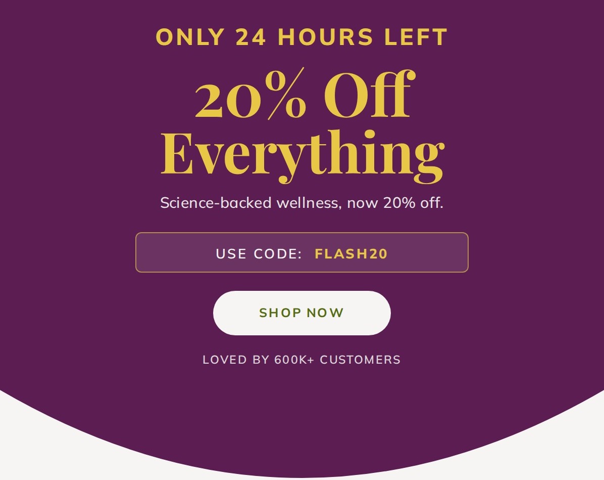 Use code FLASH20 to save 20% sitewide in our one day only Flash Sale