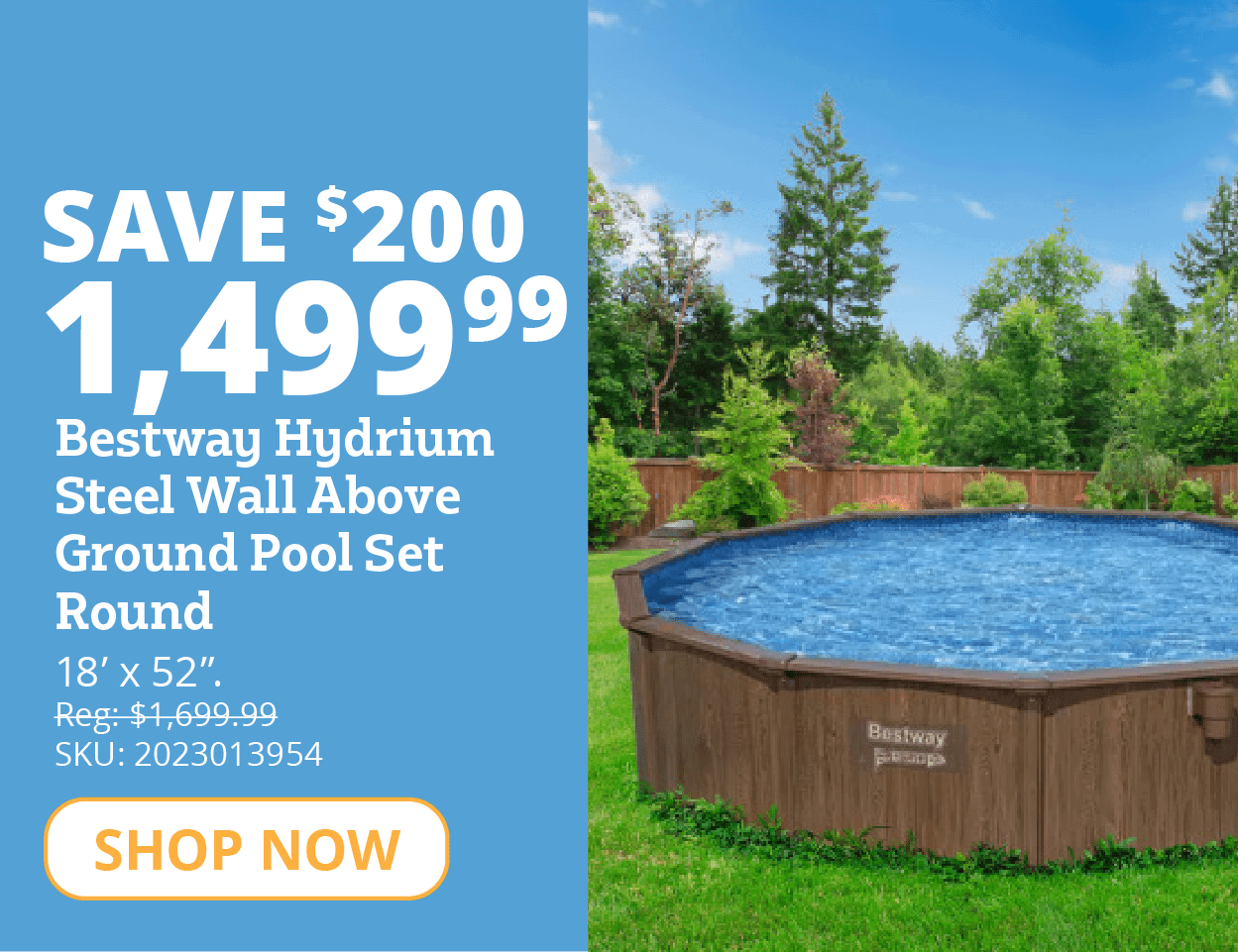 Bestway® Hydrium Steel Wall Above Ground Pool Set Round, 18' x 52" - 561CTE