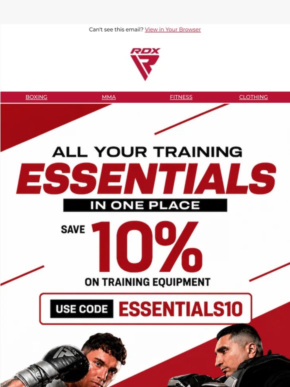 10% OFF on RDX Training Gear!