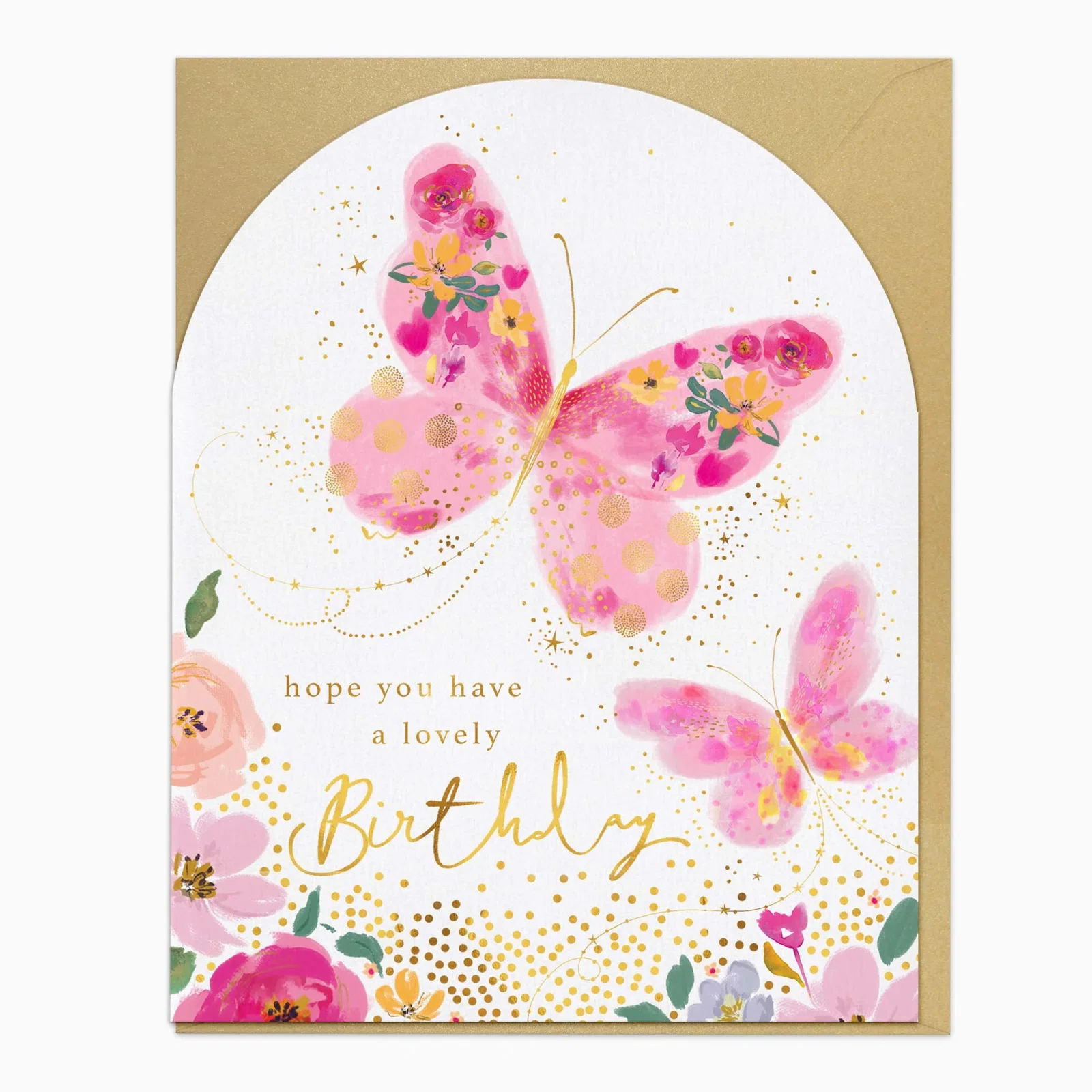 Image of H233 - Pink Butterflies Birthday Card