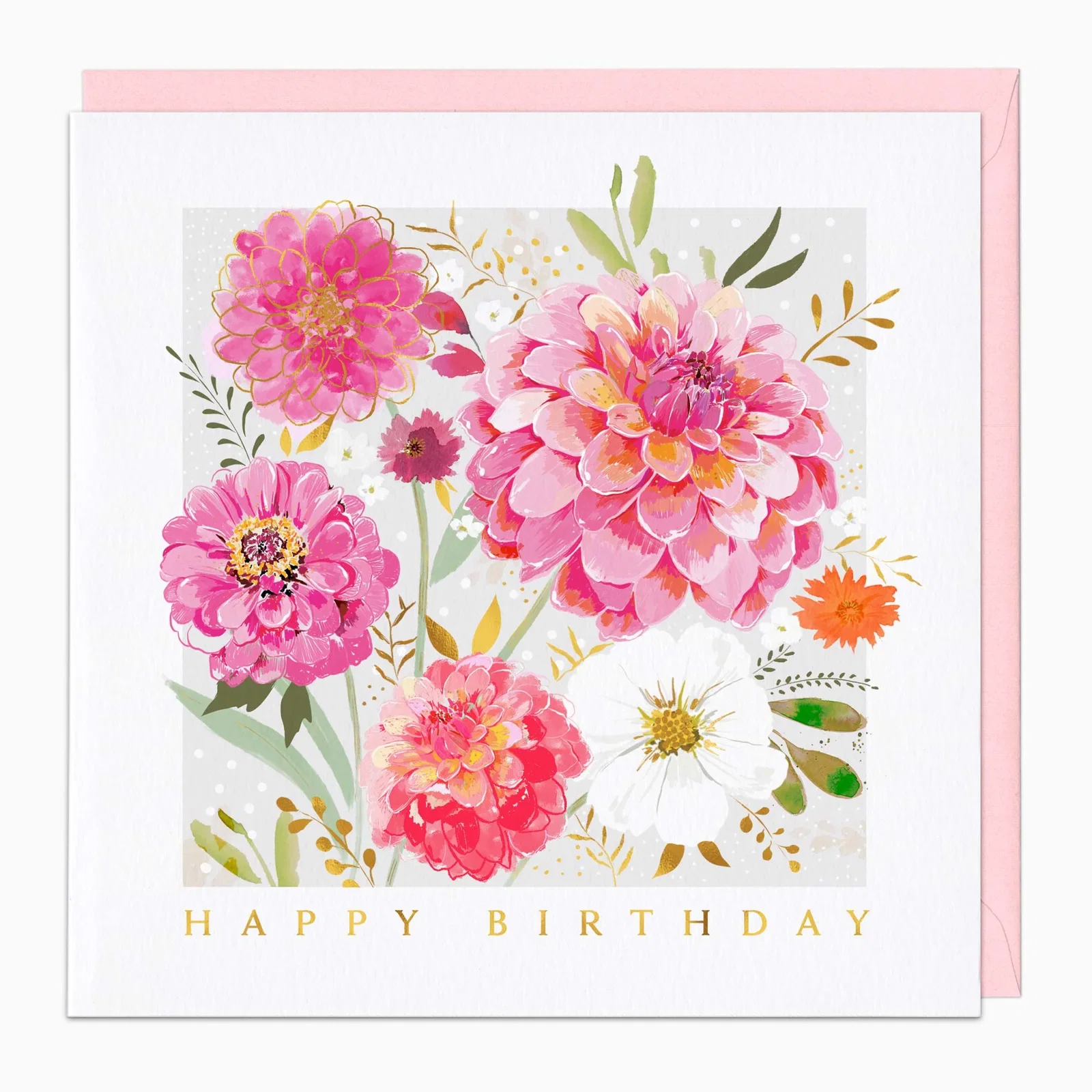 Image of G563 - Dahlias Birthday Card