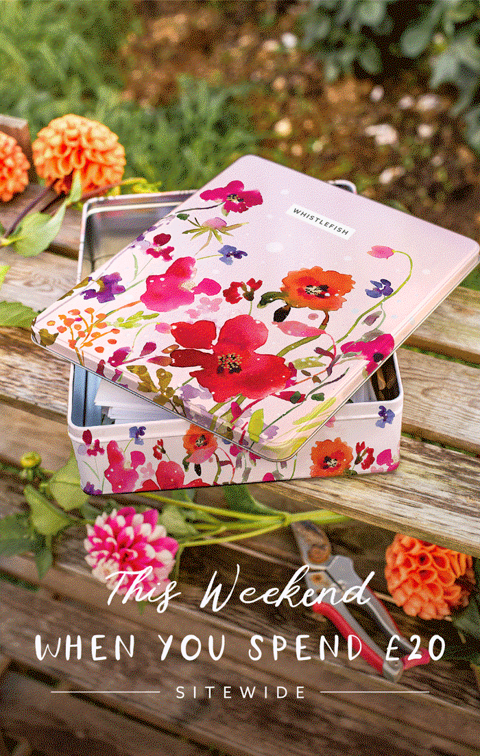 Open Wildflower Whispers gift tin filled with notelets, featuring vibrant hand-painted wildflowers and photographed among fresh garden blooms.