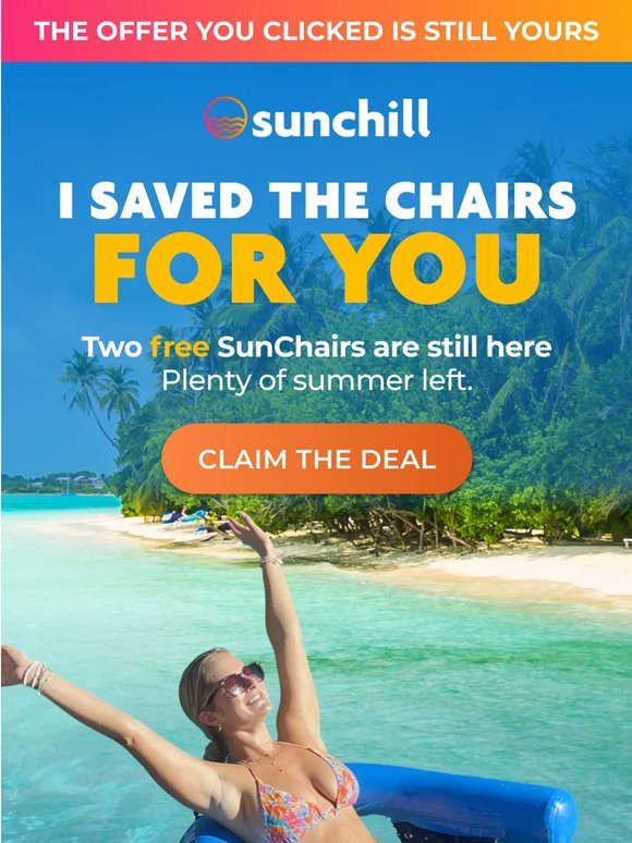 Your 2 free chairs deal is still on