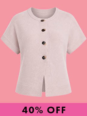 Button Cosy Knit Natural Cardigan in Dusty Pink
