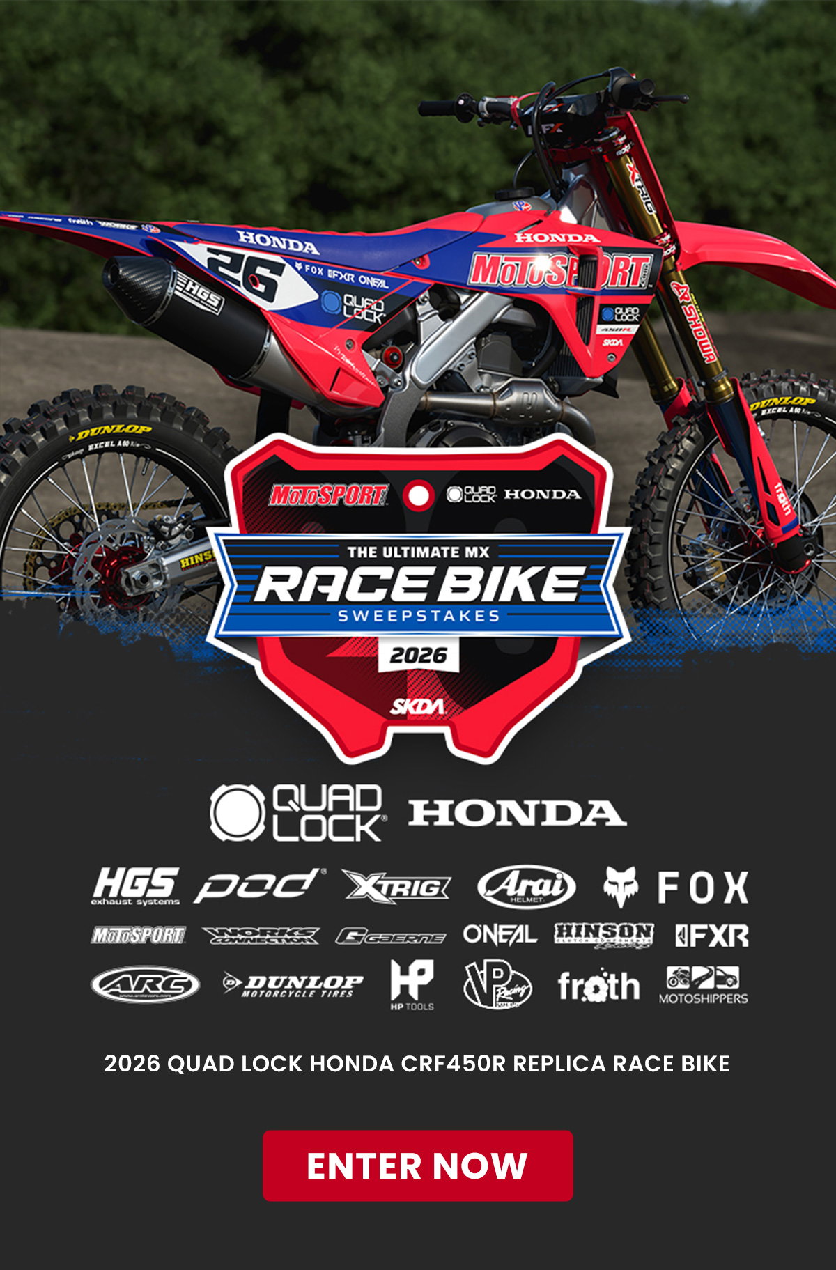 The Ultimate Race Bike Sweepstakes  2026 Quad Lock Honda CRF450R Replica Race Bike