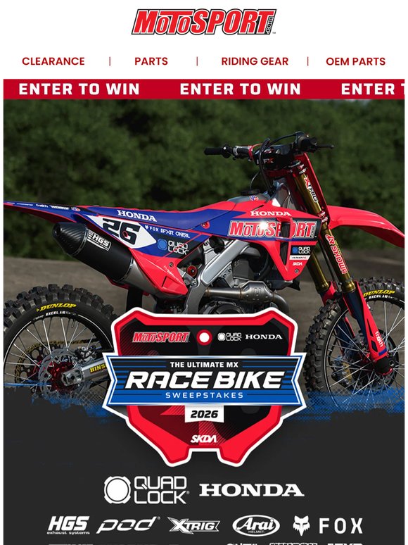 Win the Ultimate Race Bike | 2026 Quad Lock Honda CRF450R