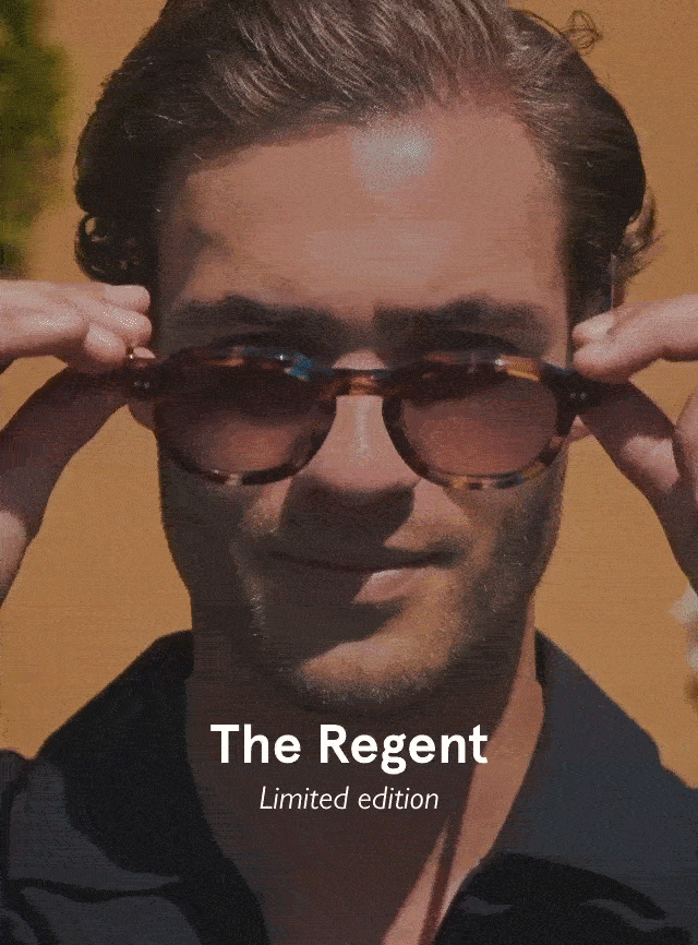 New: Blue Acetate Tortoise Regent Sunglasses