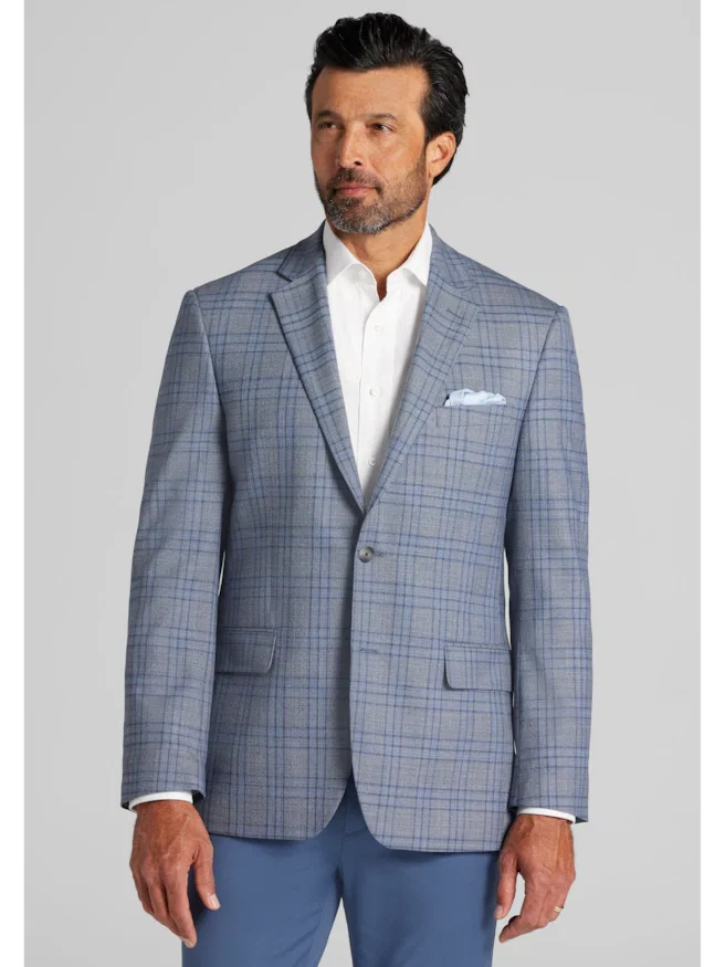 Traveler® COOL<i>MOTION</i> Traditional Fit Plaid Sportcoat