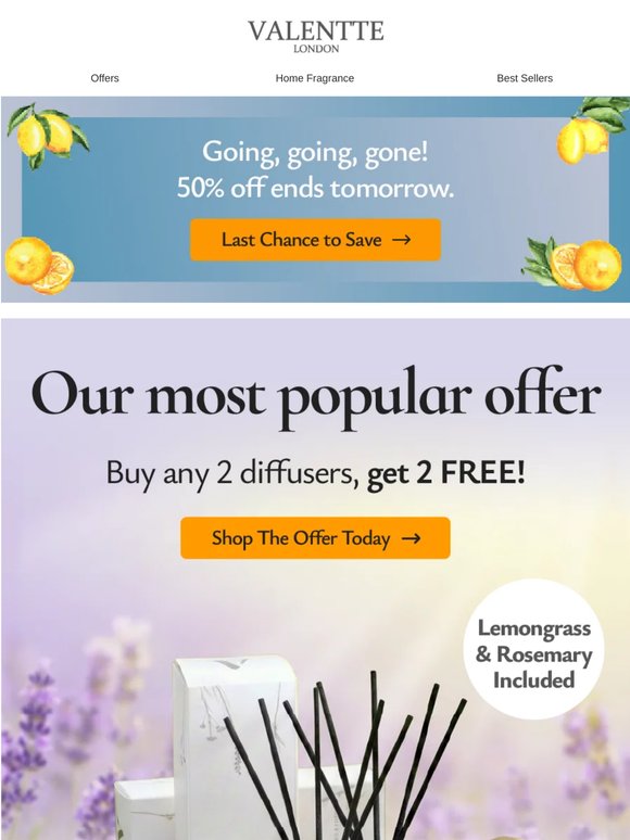 Our most popular offer... 2 FREE diffusers!