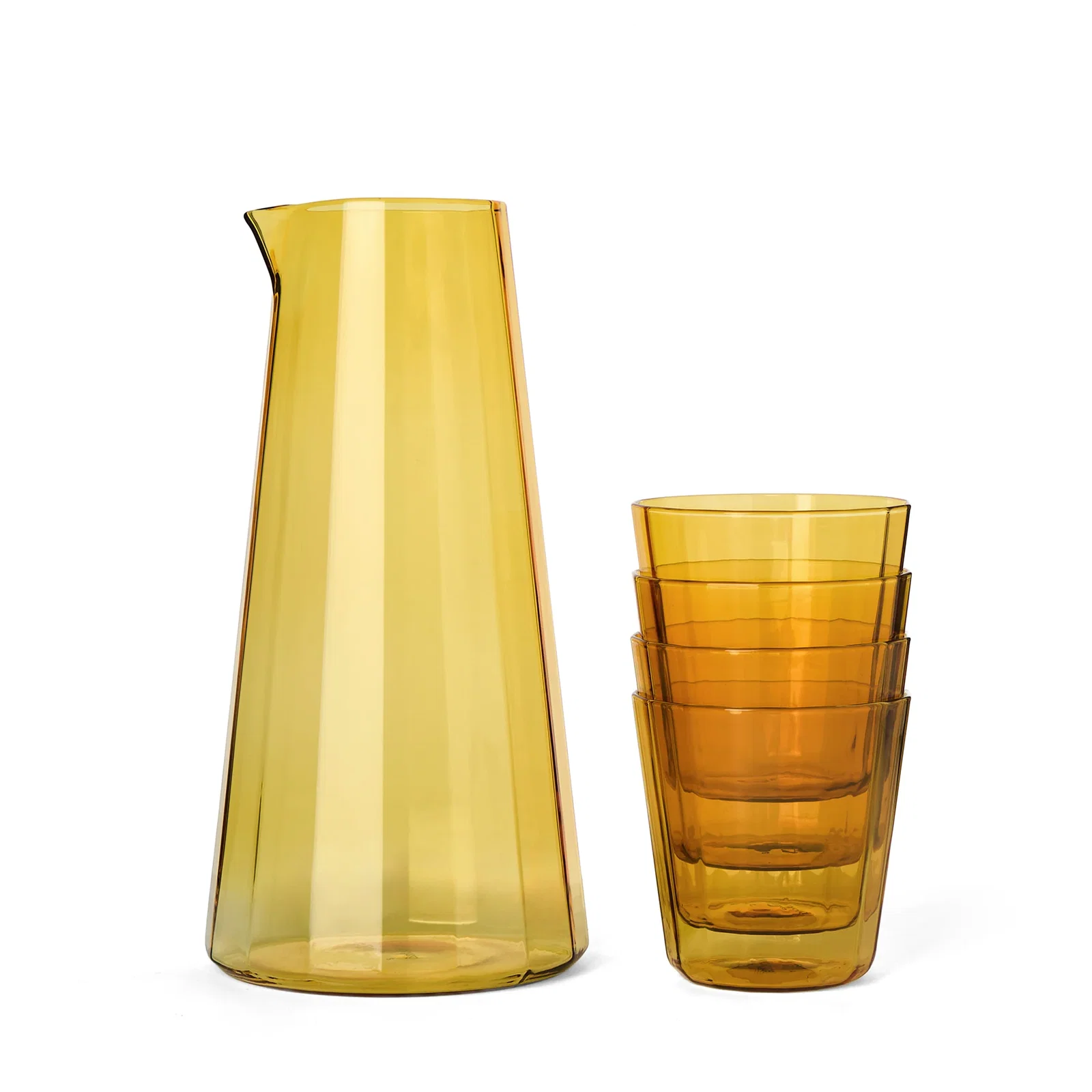 Image of Fade Carafe & 4 Tumblers Set Amber