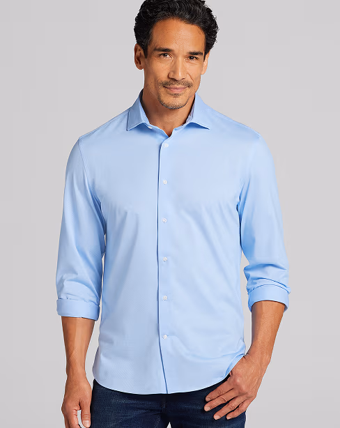 Joseph Abboud Modern Fit Knit Button Up Shirt