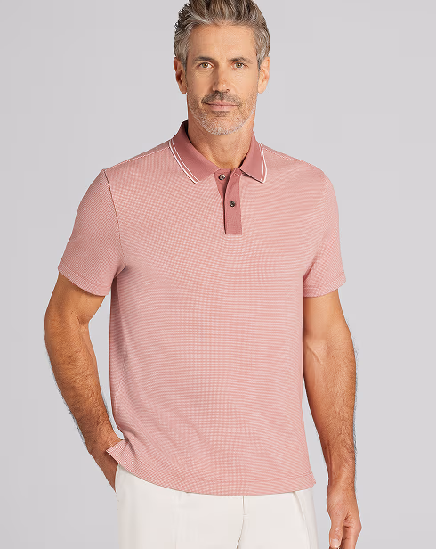 Awearness Kenneth Cole Slim Fit Grid Jacquard Polo