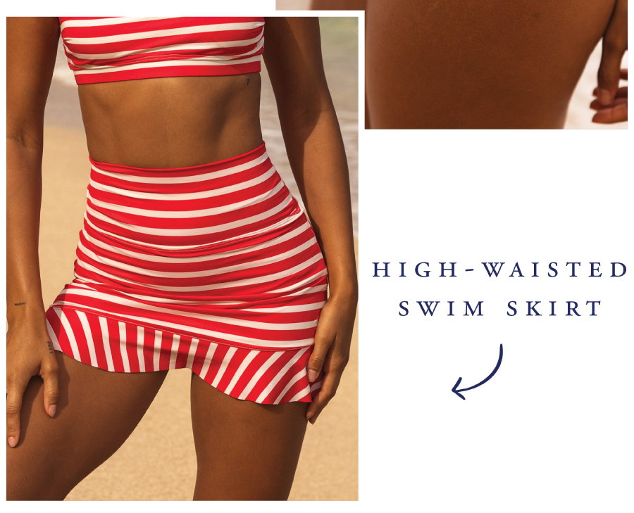 high waisted swim skirt