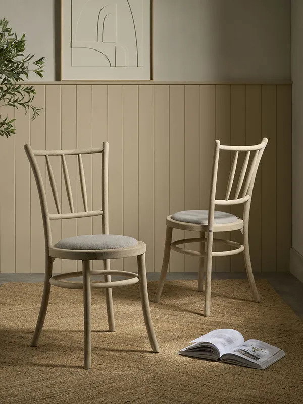 Spindle Back Wooden Dining Chair - Set of 2