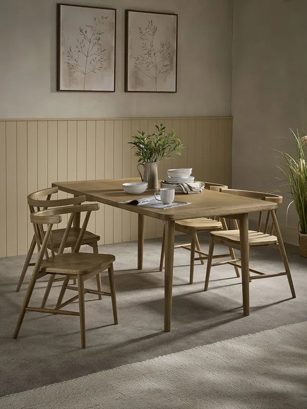Weathered Oak Rectangle Dining Table - 6 Seater