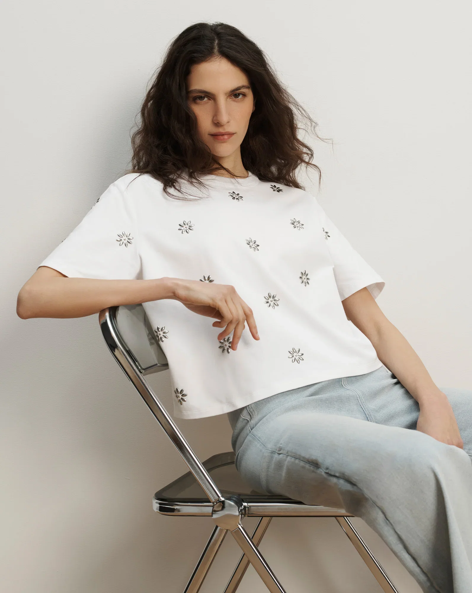 Image of Sebastian Embellished T-Shirt