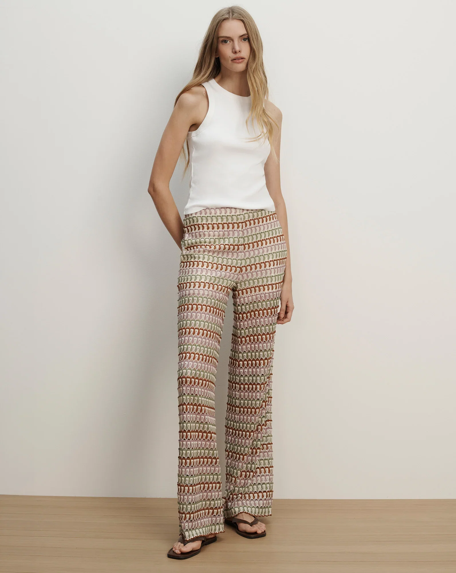 Image of Fatima Crochet Wide-Leg Pant